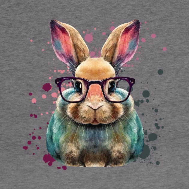 Bunny with Glasses by Designs by Ira
